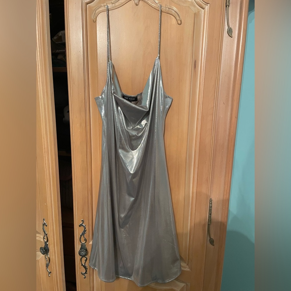 Zara Shiny Silver Dress